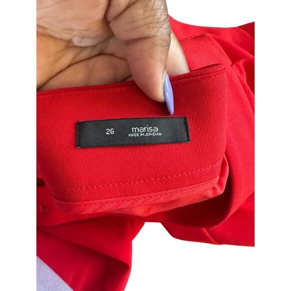 Loft Plus Red Office Work Career Business Marissa Cropped Ankle Pants Size 26 - Picture 2 of 14